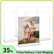 Acrylic Picture Frame 4x6 Inches, 4 Pack Plastic Picture Frames Holder Standing,Double Sided Picture