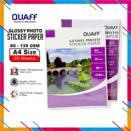 QUAFF 135GSM and 90GSM PHOTO STICKER GLOSSY A4 SIZE
