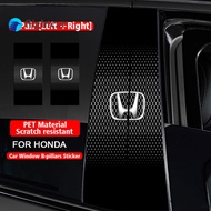 2PCS Car Center pillar sticker Window B-pillars Sticker PET Vinyl Decorative Trim Decal For Honda Ci