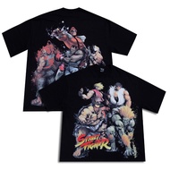 STREET FIGHTER ANIME GAME MANGA COMIC MOVIE FILM OVERSIZE COMBED T-SHIRT 20S
