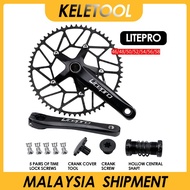 Litepro Set Crank Kit SP8 412 130BCD Square Hole Crankset 170mm 5 Bolts Crank Arms 52/54/56/58T Chainring 130 BCD Connecting Rods DAHON FNHON GUST BLAST