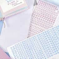 Treeling 3 Sheets Korean Sticker Letter Sticker Decorative Sticker Journal Sticker