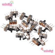 AHTY 20pcs Toggle Switch, 2 Position 1P2T Micro Slide Switch, Miniature Vertical 4mm Toggle SPDT Mic