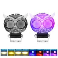 EKLEVA ไฟหน้ารถจักรยานยนต์สากล RGB ขับรถสูง/ต่ำนกฮูกที่มีสีสัน4x ประภาคาร Led ไฟตัดหมอกสว่างสุดๆ4ทาง