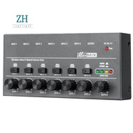 Karaoke 6 Channel Professional Stereo Sound Mixer Ultra Low Noise 6 Channel Audio Mixer