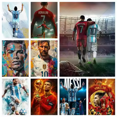 5D DIY C-Cristiano R-Ronaldo Full Square Round Diamond Painting Home Living Room Bedroom Bar Aesthet