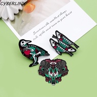 CYBERLINX Halloween Lapel Pins, Punk Spooky Cartoon Animal Brooch, Fashion Alloy Exquisite Clothing 