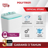 POLYTRON Mesin Cuci 2 Tabung Samba Primadona Giant Series Hijab 8 KG PWM 8076G