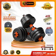 B-STRONG BS-20 Fitness Dumbbell Set - 20KG Multifunctional 3-IN-1 Homegym Essentials