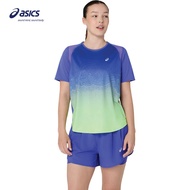 ASICS Women ROAD FADE Short Sleeve Tee in Cobalt Burst/Illuminate Green