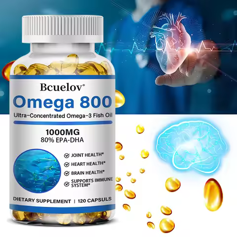 Bcuelov Fish Oil Omega 3 Supplements, 1000mg Softgels, Omega 3 Fish Oil for Healthy Heart, Brain Sup