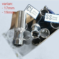 MATA 17mm 19mm long socket wrench 6pt 1/2" 17 19 mm deepwall