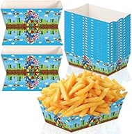 YOPENMOUNE 50 Pack Mario Birthday Party Supplies,Mario Food Tray Mario Party Favors Paper Food Serving Tray Mario Paper Trays.4.8 x 3.35 x 1.61 inches