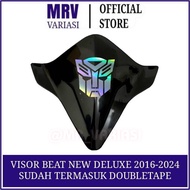 Visor BEAT NEW DELUXE LOGO SERIES LOGO TRANSFORMERS AUTOBOT HOLOGRAM VISOR BEAT NEW BEAT DELUXE 2016-2024 MODEL Sticker WINDSHIELD HONDA BEAT FI NEW VISOR Motorcycle Accessories BEAT NEW LED