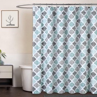 CAROMIO Fabric Shower Curtain 84 Inch Long, Geometric Quatrefoil Pattern Poly-Cotton Farmhouse Showe