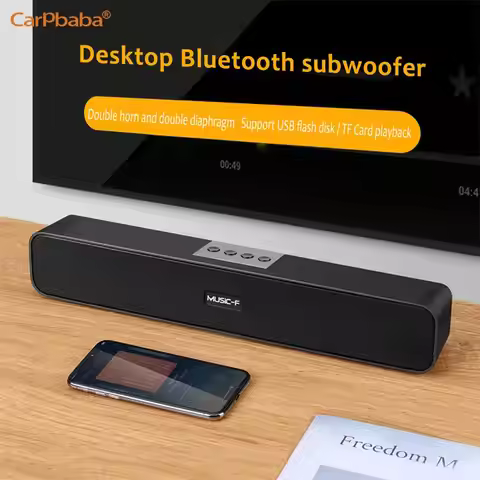 Carpbaba E91 Long Strip Desktop Speaker Audio Sound Card Radio Multimedia Speakers Sound Bar For Blu