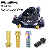 RISK 4pcs M6x18mm Titanium Hollow Bicycle Bolt for Disc Brake Ultralight Bike AB Conversion Stem Fix