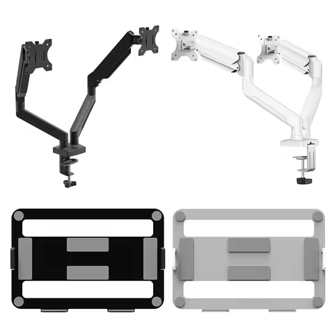 Dual Monitor Stand with C Clamp Monitor Desk Mount Holds Up To 19.8lbs Grommet Mounting Base for 13 