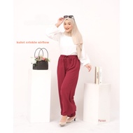 Premium CRINGKLE PANTS / CRINGKLE HIGHWAIST PANTS / RUBY CRINGKLE PANTS