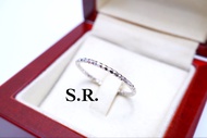 S.R. แหวนทองคำขาวลายอิตาลี่แกะเหลี่ยมเงาเล่นไฟ พร้อมใบรับรอฃสินค้า เคลือบทองคำขาวแท้100%