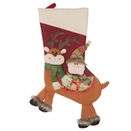 ถุงน่องถุงเท้ามนุษย์หิมะกวางเอลก์ KX4B คริสต์มาสขนมตกแต่งจี้ประดับต้นไม้คริสต์มาสแขวนถุงซานตา
