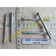 MESIN MOTORCYCLE ENGINE BOLT M6X70