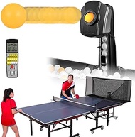 Table Tennis Robot with Net, Ping Pong Robot Machine with 38 Different Spin Balls, Automatic Ball Machine for Training, Table Tennis Robots for Beginners and Professional Training