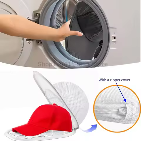 Hat Cleaner Cage for Washing Machine with Mesh Bag Hat Cleaner for Baseball Cap Wash Protector Cap C