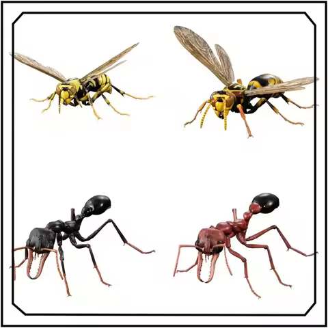 Biology Illustrated Gashapon Creativity Simulation Wasp Ant Modeling Desktop Ornament Essential for 