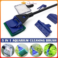 5 in 1 Aquarium Cleaning Tools Tank Cleaner Set Fish Net Gravel Rake Algae Scraper Fork Sponge Brush Clean Helper