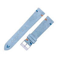 Suede Watch Straps 18mm 20mm Hand Stitched Beige Green Blue Suede Leather Watch Bands For Man Woman 