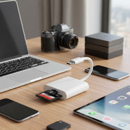 OTG Adapter for Apple iPhone: Multifunctional Highspeed Memory Card Reader for SD TF Cards