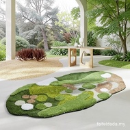 Nordic 3D Lawn Moss Rugs Carpet for Bedroom Living Room Green Forest Irregular Home Decor Chic Room 