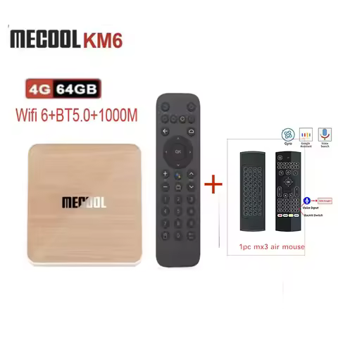 Mecool KM6 pro Deluxe ATV Android 10 Amlogic S905X4 AndroidTV 10.0 Google Certified Dual WiFi 6 1000