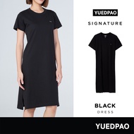 Yuedpao Signature Dress Summer ผ้าหนาทรงสวย ยับยากรีดง่าย เสื้อยืดเปล่า ชุดเดรส สี ฺBlack