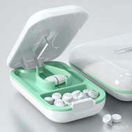 New💎QM Pill cutter Medicine Box Mini Portable Pill Box Medicine Divided Storage Box Portable Pill Box Dispenser Medicine