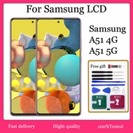 Original AMOLED For Samsung Galaxy A51 4G / A51 5G  LCD Display Touch Screen With Frame Replacement