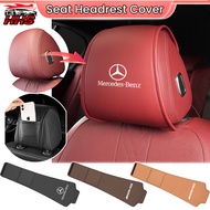 Mercedes Benz Car Headrest Cover Auto Seat Head Premium Leather Dirt-proof Protect Headrest Car Acce