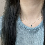 Spring Stacked Colorful Small Flower Pendant Clavicle Chain Women Cute Red Apple Pendant Necklace Ac