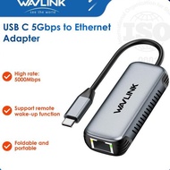 SHIPPINGbebas - WAVLINK USB C to Ethernet Adapter 5Gbps, Gigabit RJ45 Without Driver