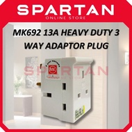 MK692 13A Heavy Duty 3 Way Adaptor Plug Socket Outlet Extension Multi Plug Power Adapter