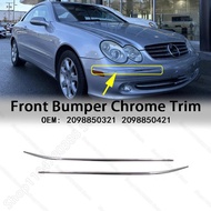 Front Chrome Bumper Trim Strip For 2003-2006 Mercedes-Benz CLK320 CLK500 CLK55 AMG C55 AMG W209 W203