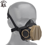 Gas mask❁Tactical Respirator Half Face Gas Mask Replaceable Canister Airsoft Protective Mask For Mil