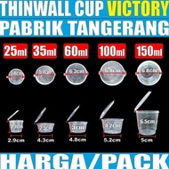 Terbaru Thinwall Cup 25Ml 35Ml 60Ml 100Ml 150Ml Plastik Bulat U Puding