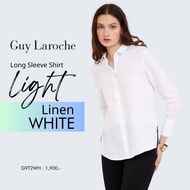 Guy Laroche  เสื้อเชิ๊ตผู้หญิง ไลท์ ลินิน แขนยาว สีขาว (G9T2WH)