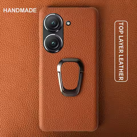 For Asus Zenfone 10 Case Handmade Genuine Leather Cases for Asus Zenfone9 Phone Cover Housing Protec