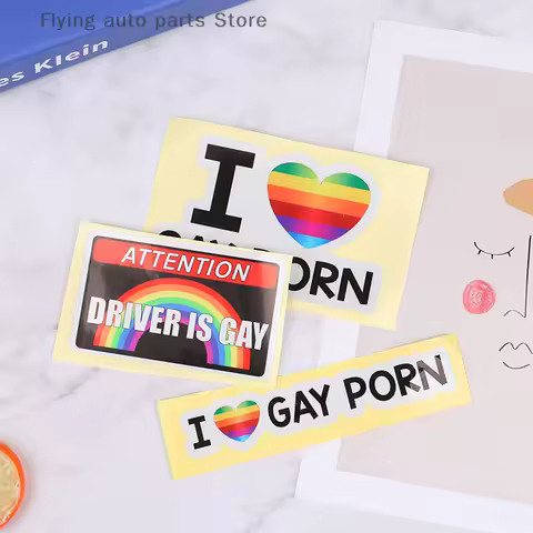 1Pc I LOVE GAY PORN Car Stickers Reflective Personality Car Stickers Gay Funny Stickers