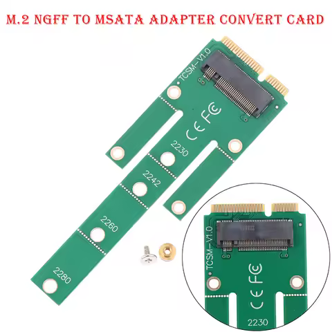 mSATA to M.2 NGFF Adapters Convert Card 6.0Gb/s NGFF M.2 SATA-Bus SSD B Key to mSATA Male Riser M.2 