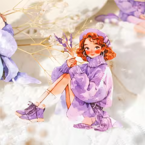 10pcs/1lot kawaii Stationery Sticker Lazy Season junk journal Decorative Scrapbooking DIY Craft Stic