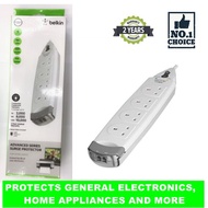 Belkin Advanced 4 Way Surge Protector (2m) with Telephone Cable (1.8m) F9H410SA2M